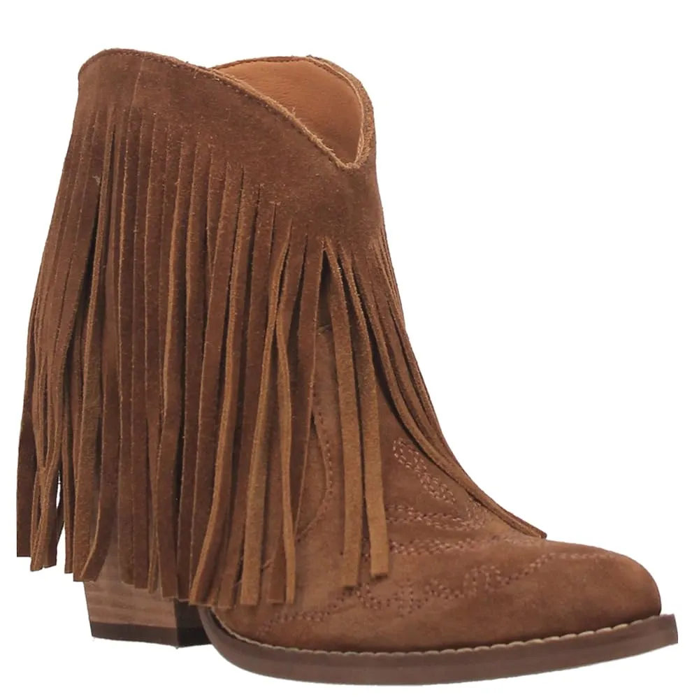 Dingo Women's 6" Tangles Camel Leather Snip Toe Western Bootie