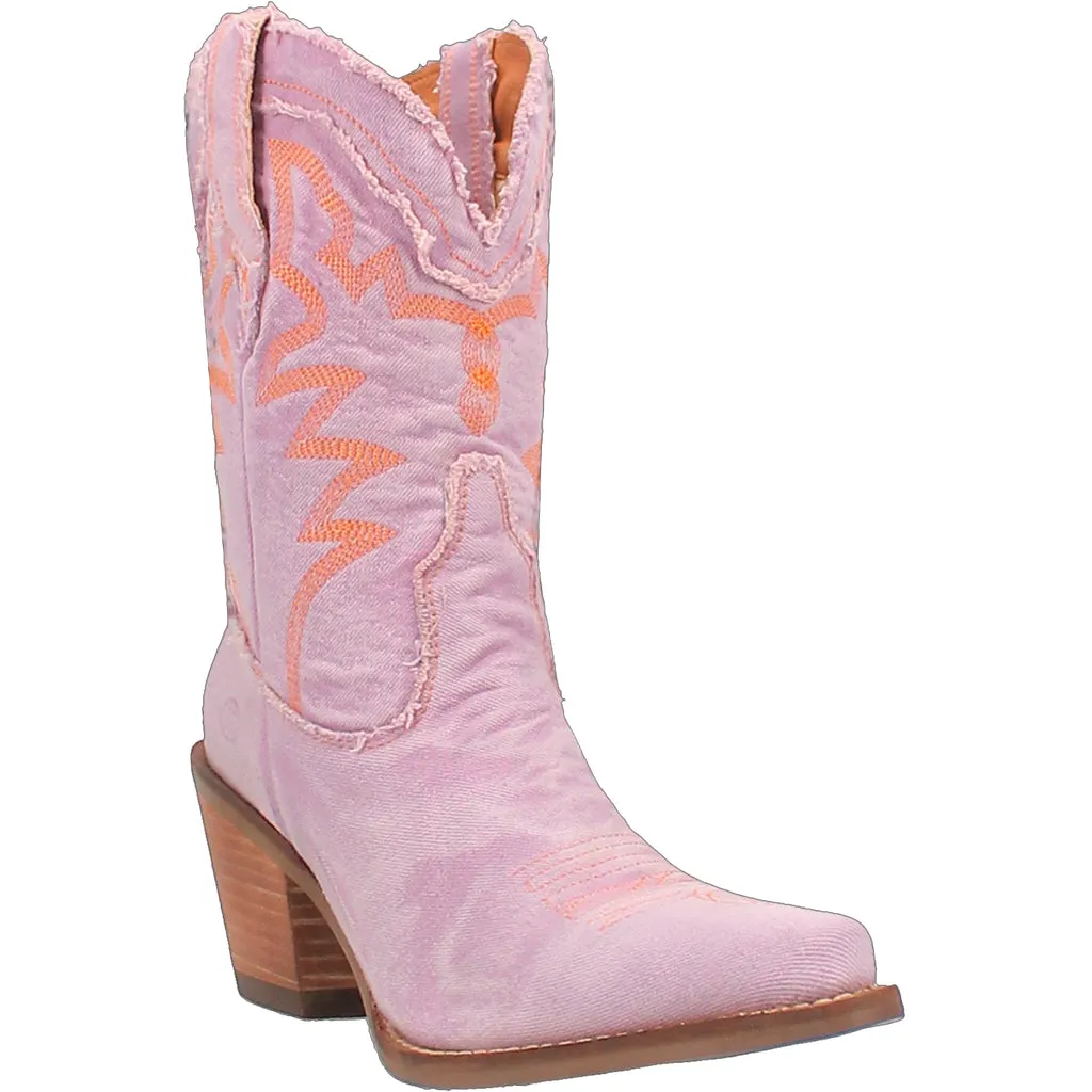 Dingo Women's 9" Y'all Need Dolly Purple Denim Almond Toe Western Boot