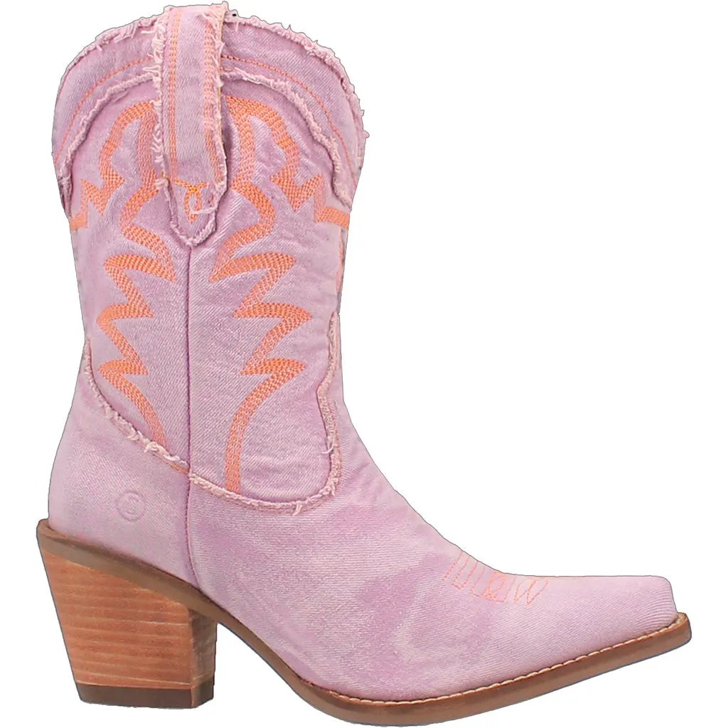 Dingo Women's 9" Y'all Need Dolly Purple Denim Almond Toe Western Boot