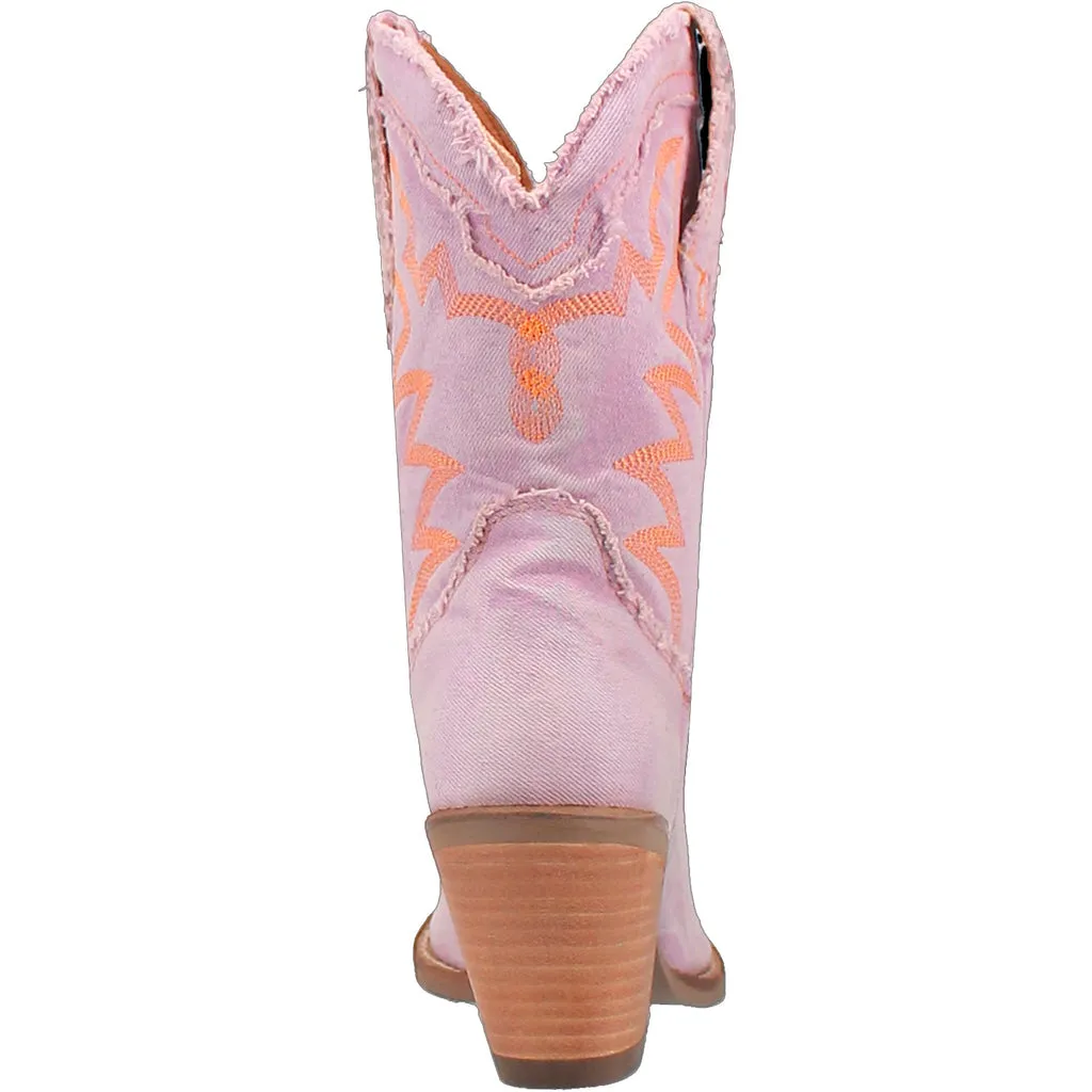 Dingo Women's 9" Y'all Need Dolly Purple Denim Almond Toe Western Boot