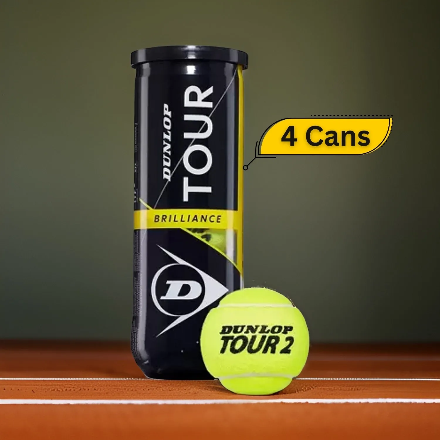 Dunlop Tour Brilliance Tennis Balls Dozen (4 Cans)