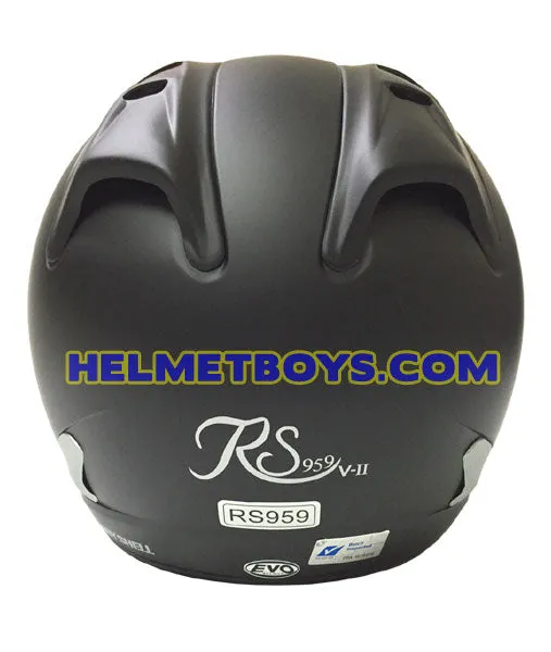 EVO RS 959 Motorcycle Open Face Helmet MATT BLACK