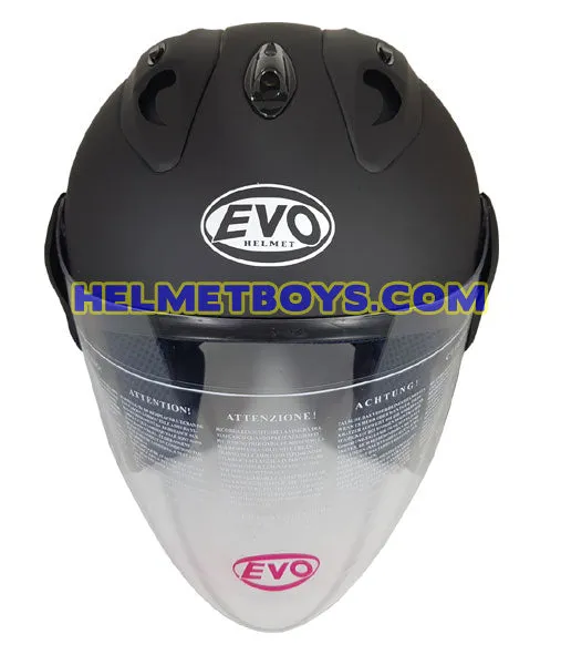 EVO RS 959 Motorcycle Open Face Helmet MATT BLACK