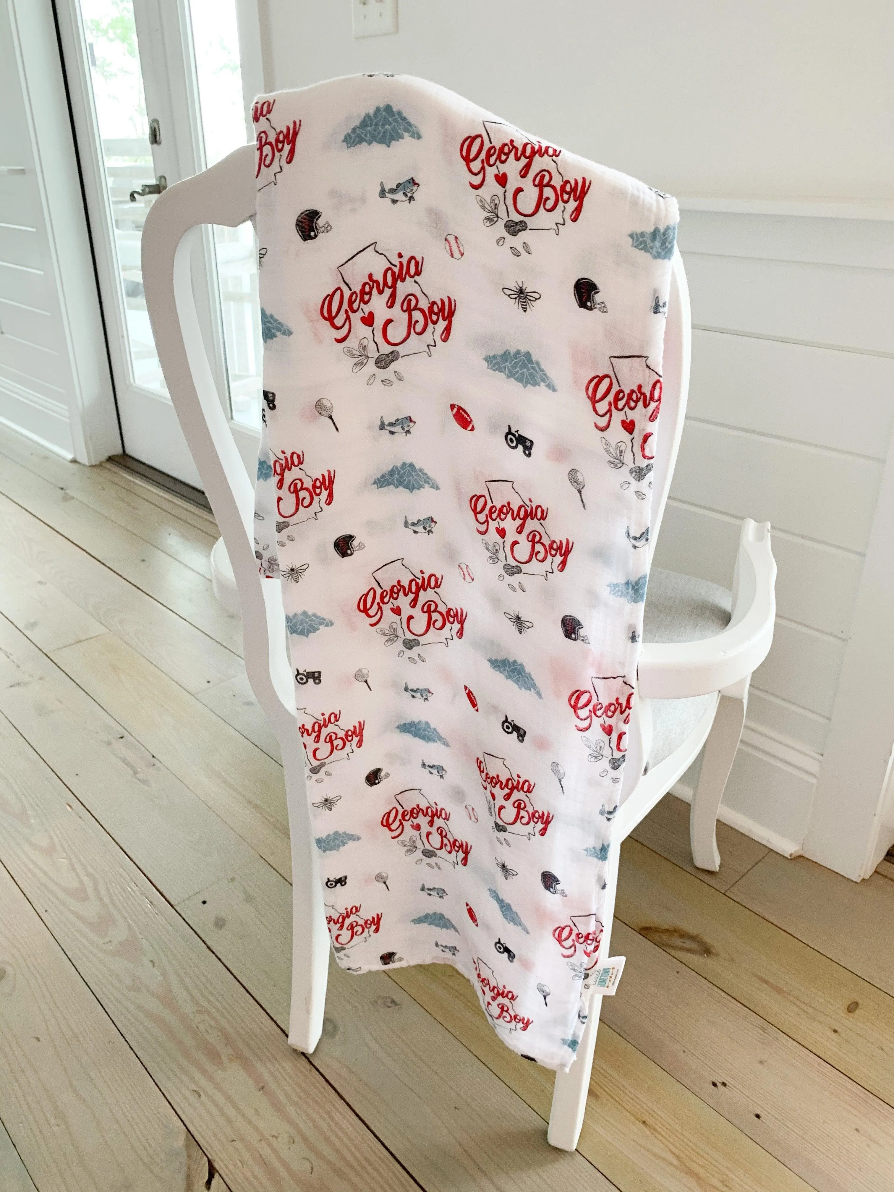 Georgia Boy Baby Muslin Swaddle Blanket