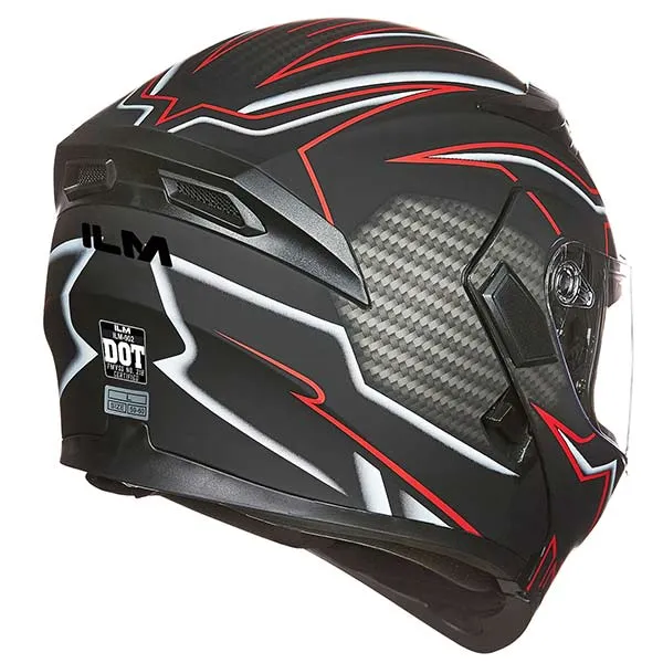 ILM Motorcycle Dual Visor Flip up Modular Full Face Helmet Model 902