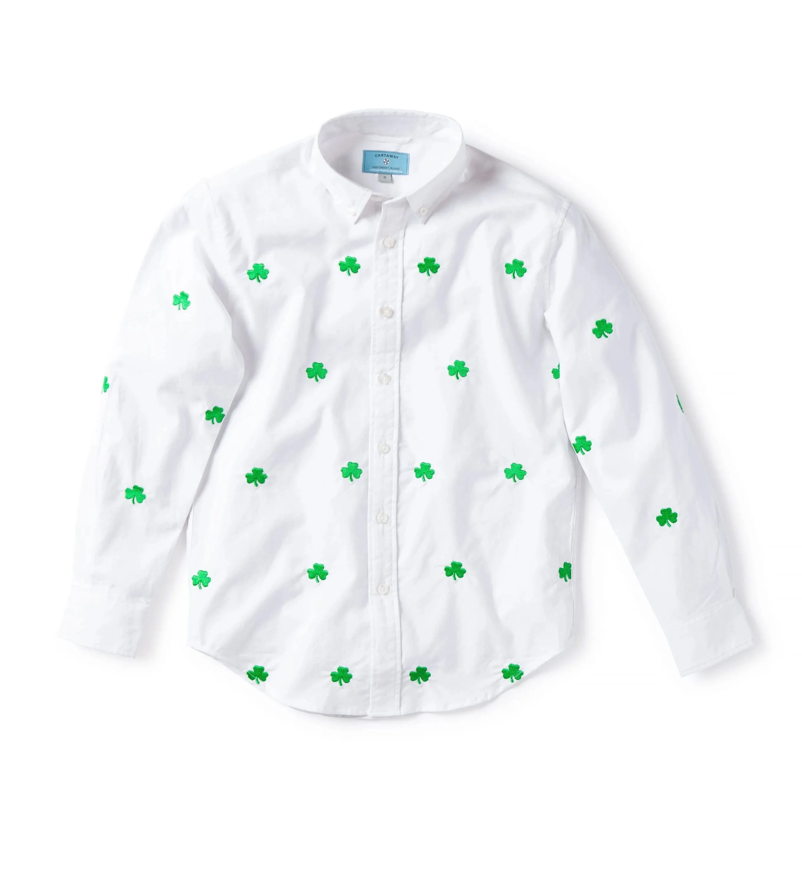 James Shirt White Oxford with Shamrock