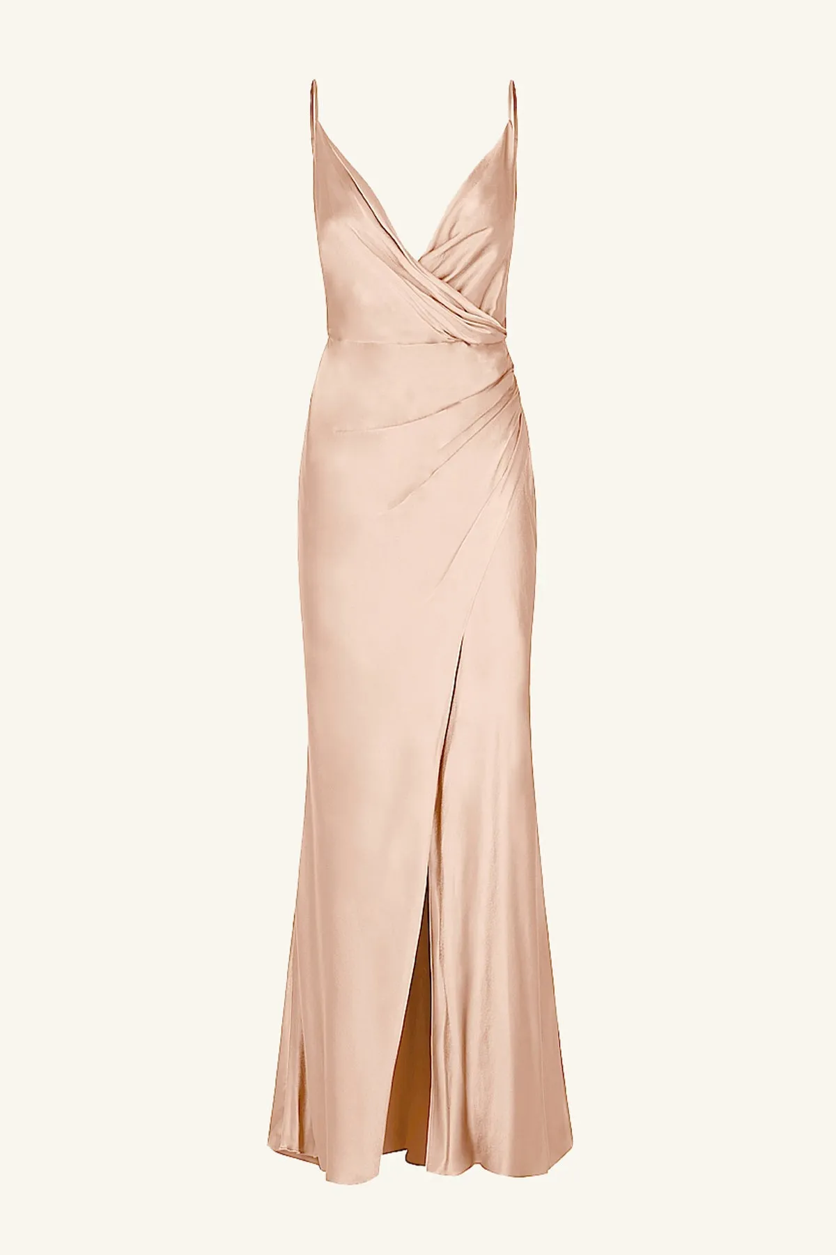 LA LUNE CROSS DRAPED MAXI DRESS - DESERT ROSE