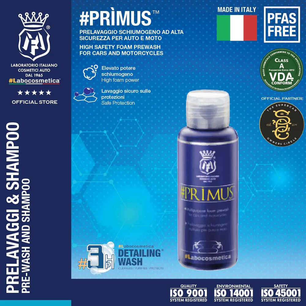 Labocosmetica PRIMUS (High safety multipurpose foam prewash for cars and motorcycle)