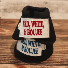 Large "Red White and Boujee" Black Iconoclast Bells w/ White Glitter