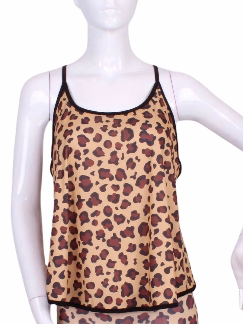 Limited Baggy Tank Tennis Top Leopard