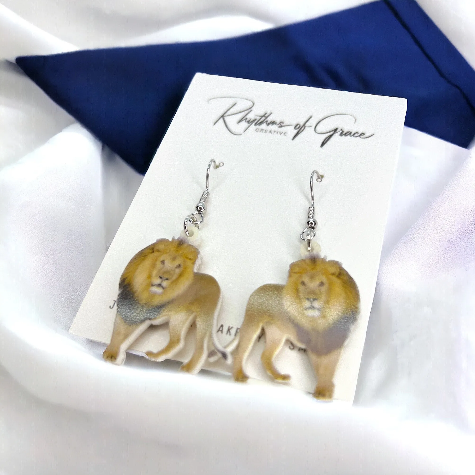 Lion Earrings - Lion Jewelry, Handmade Earrings, Handmade Jewelry, Animal Earrings, Lions Football, Animal Jewelry, Lions, Lioness, Africa