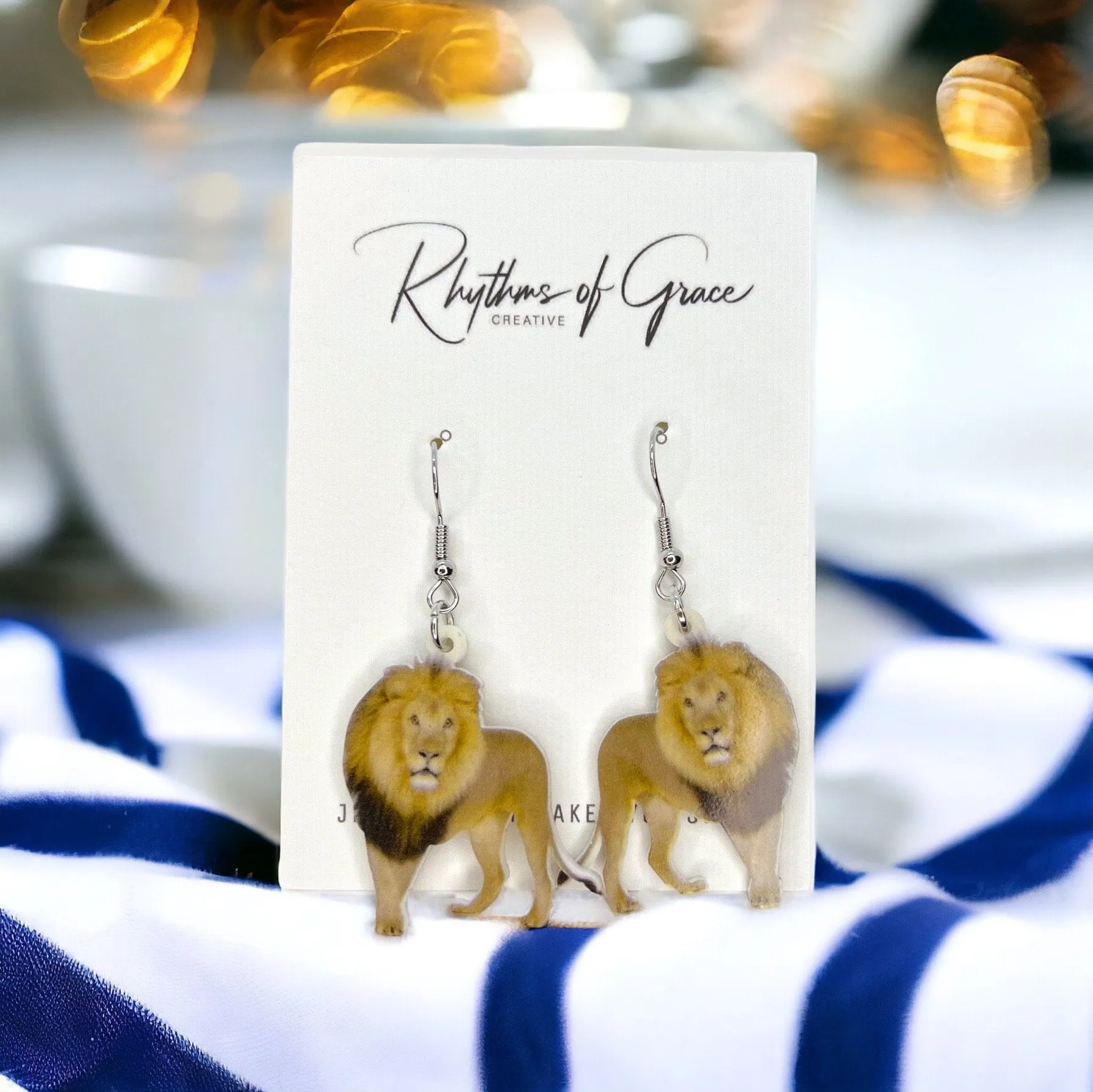 Lion Earrings - Lion Jewelry, Handmade Earrings, Handmade Jewelry, Animal Earrings, Lions Football, Animal Jewelry, Lions, Lioness, Africa