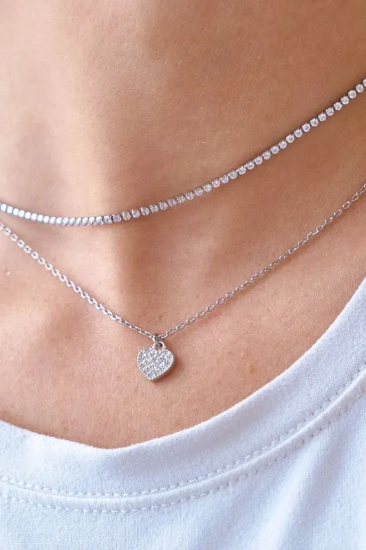 micro tennis choker - silver