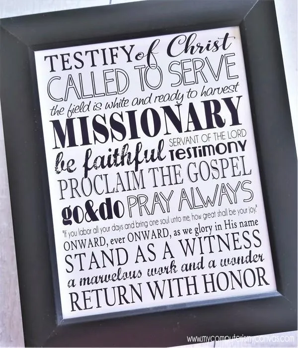 Missionary Subway Art PRINTABLE