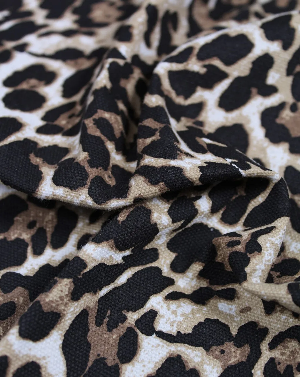 Multicolor Leopard Design Cotton Canvas Fabric