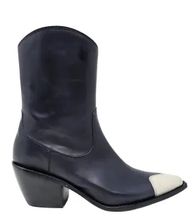 Navy/White Heart Toe Ankle Boot