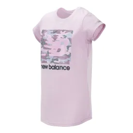 New Balance Girls Oxygen Pink Short Sleeve Graphic Tee