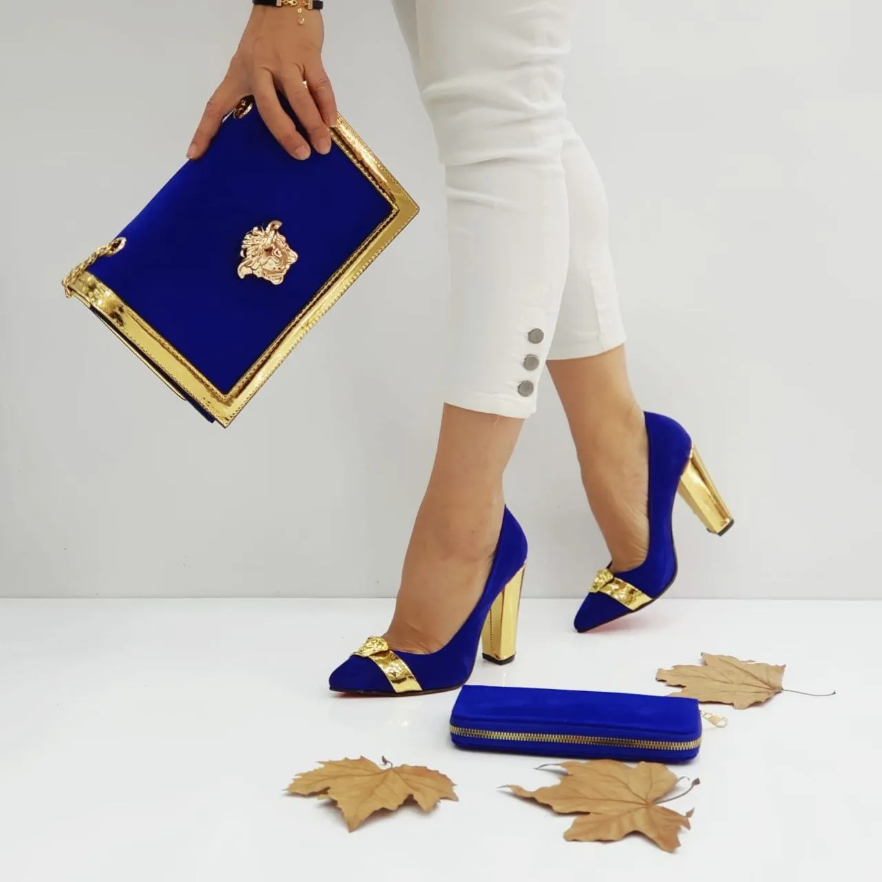 New season versaca heeled shoes bag set