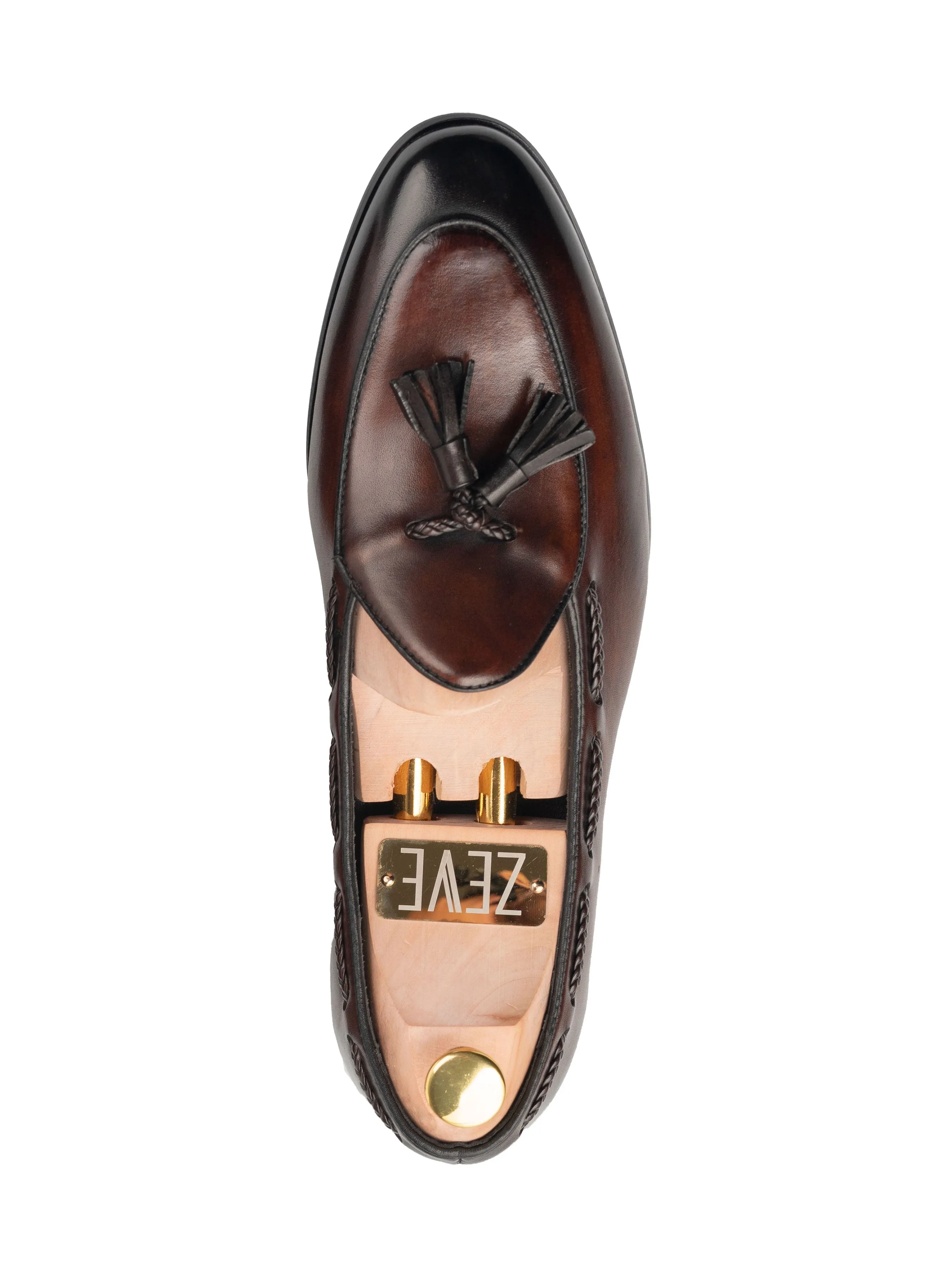 Noel Belgian Loafer Tassel - Dark Brown (Hand Painted Patina)