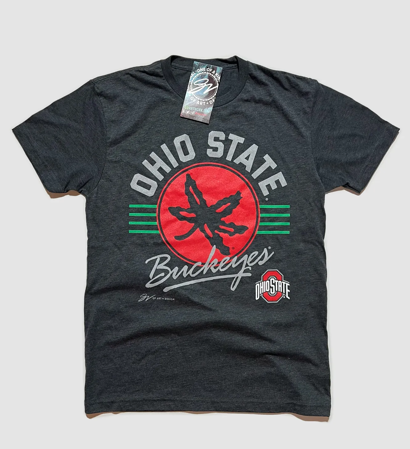 OSU Buckeye Leaf Script T Shirt