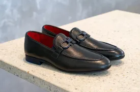 Pelle Pebbled Leather Loafer Black