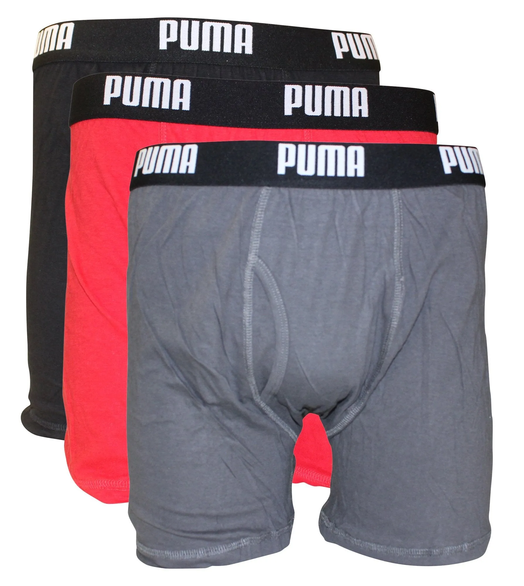 PUMA Men's 3 Pack 100% Cotton Boxer Brief