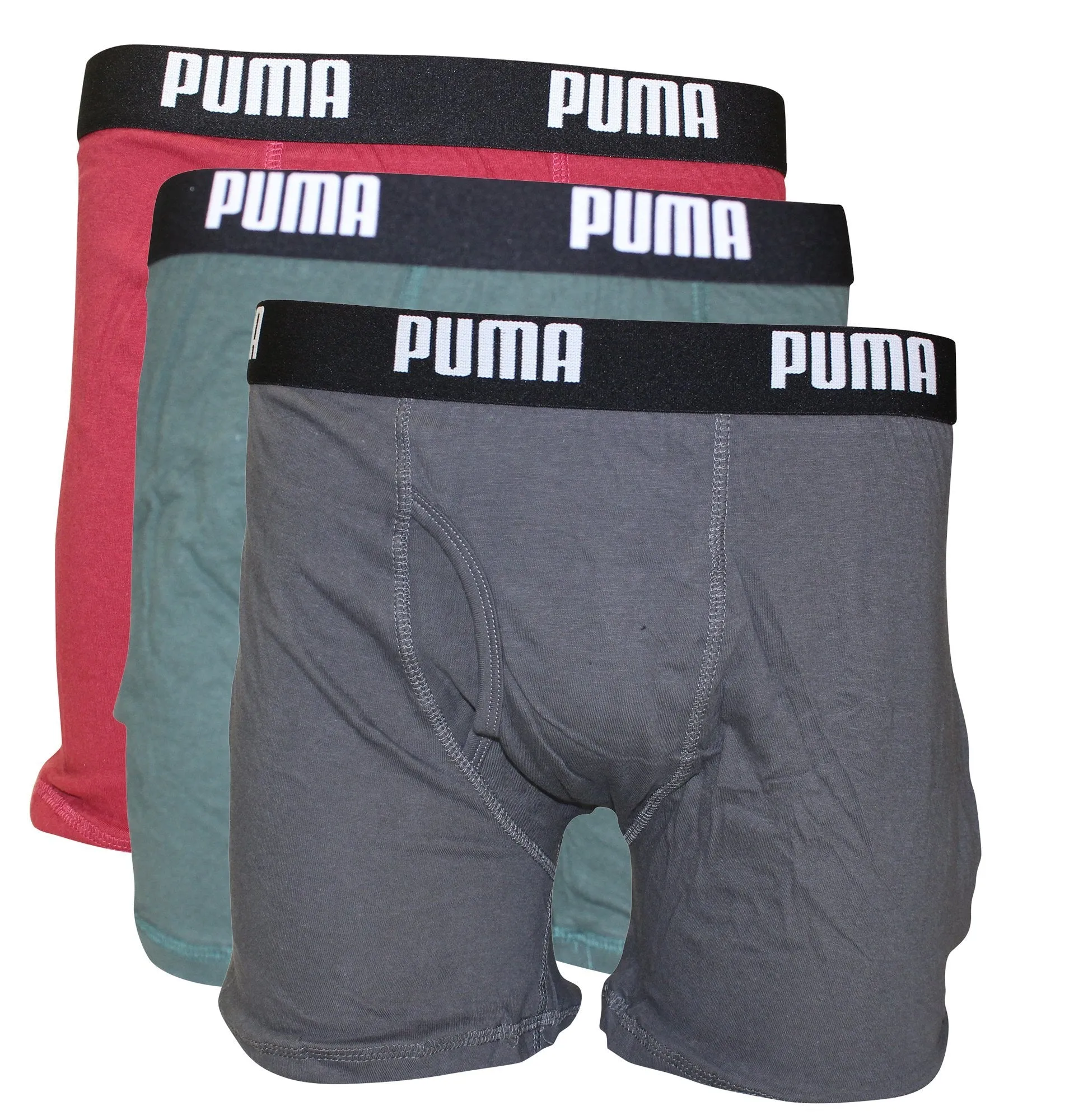 PUMA Men's 3 Pack 100% Cotton Boxer Brief