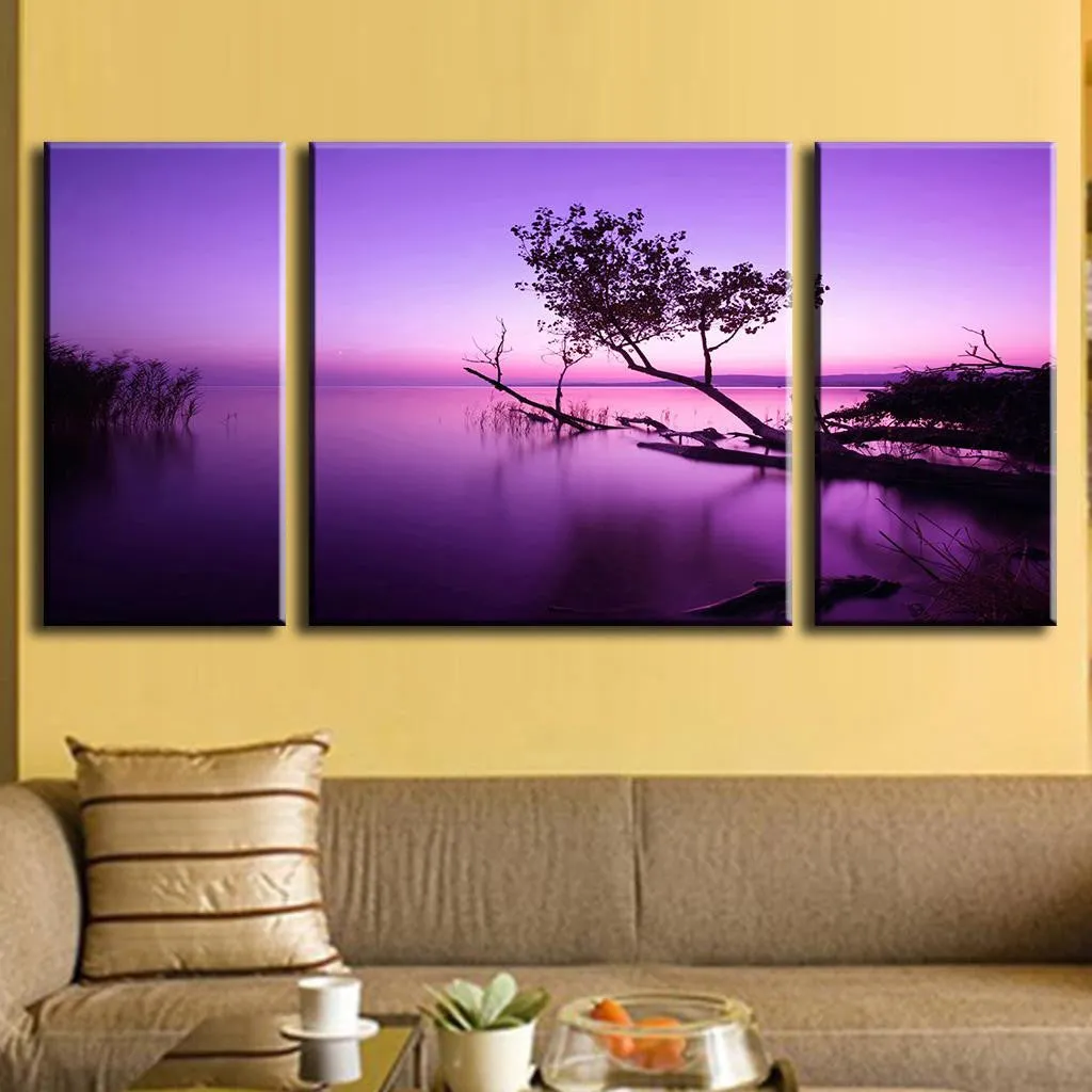 Purple Sky Tree on Water