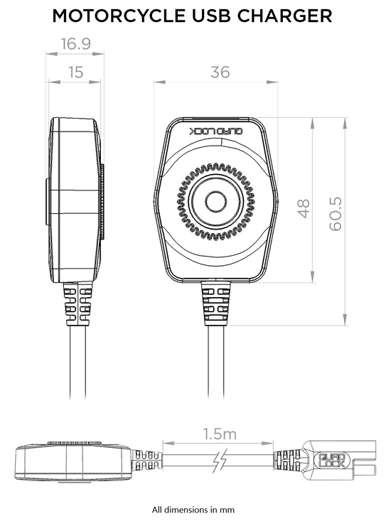 Quad Lock - Motorcycle - USB Charger