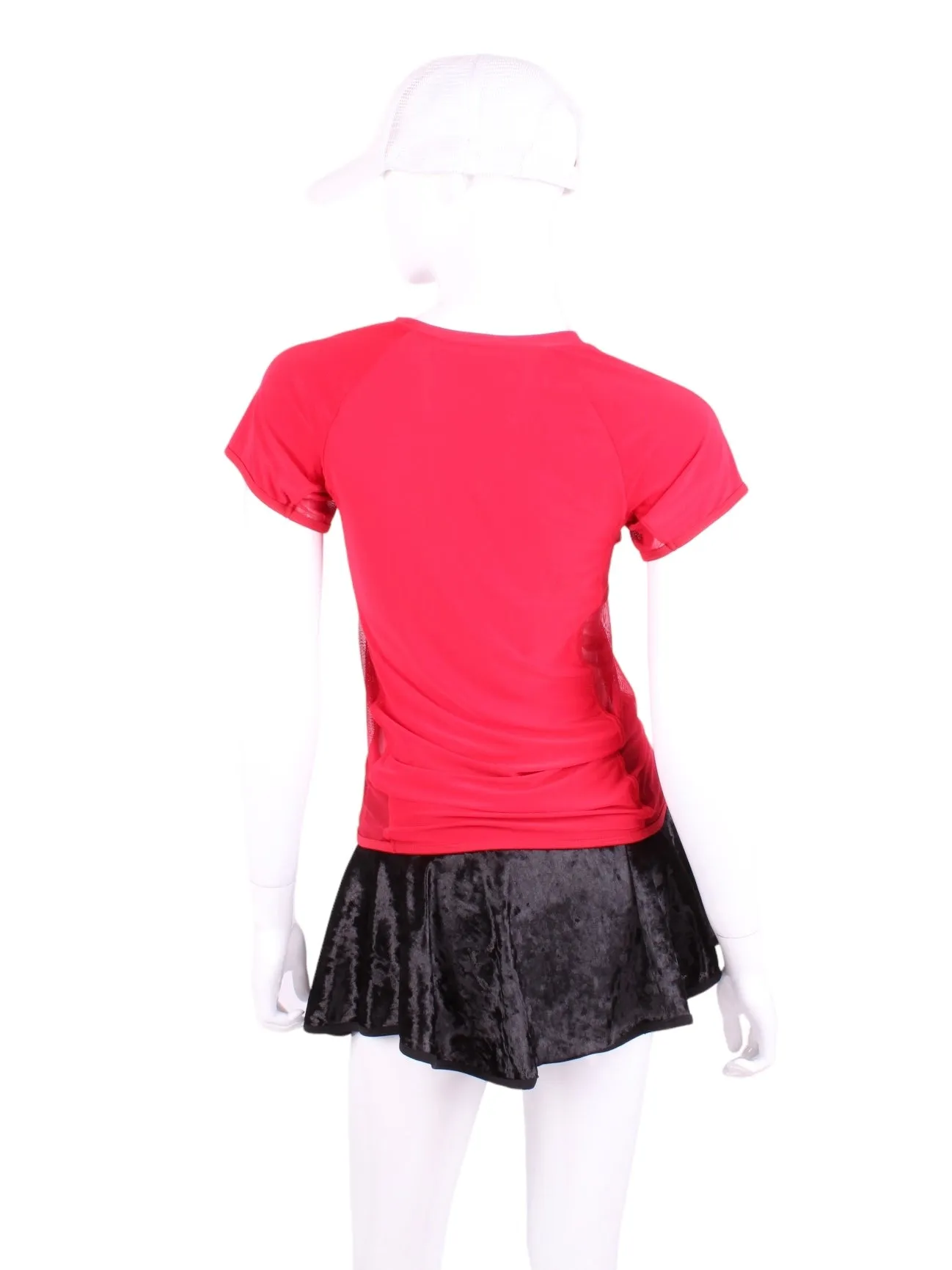 Red Vee Tee With Mesh