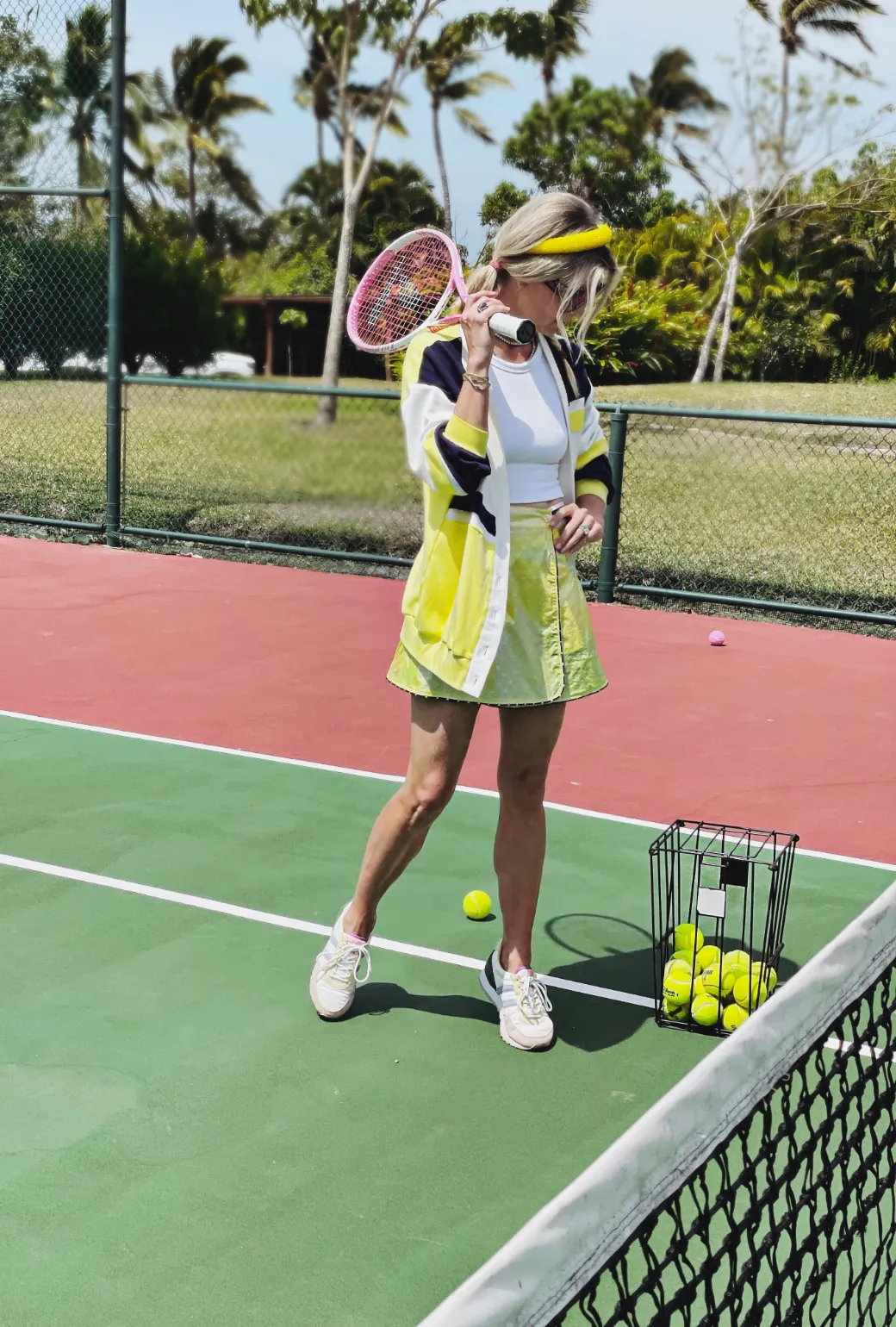 Reversible Tennis Skirt - Navy Bows & Yellow Lurex