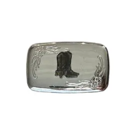 Silver Boots Belt Buckle