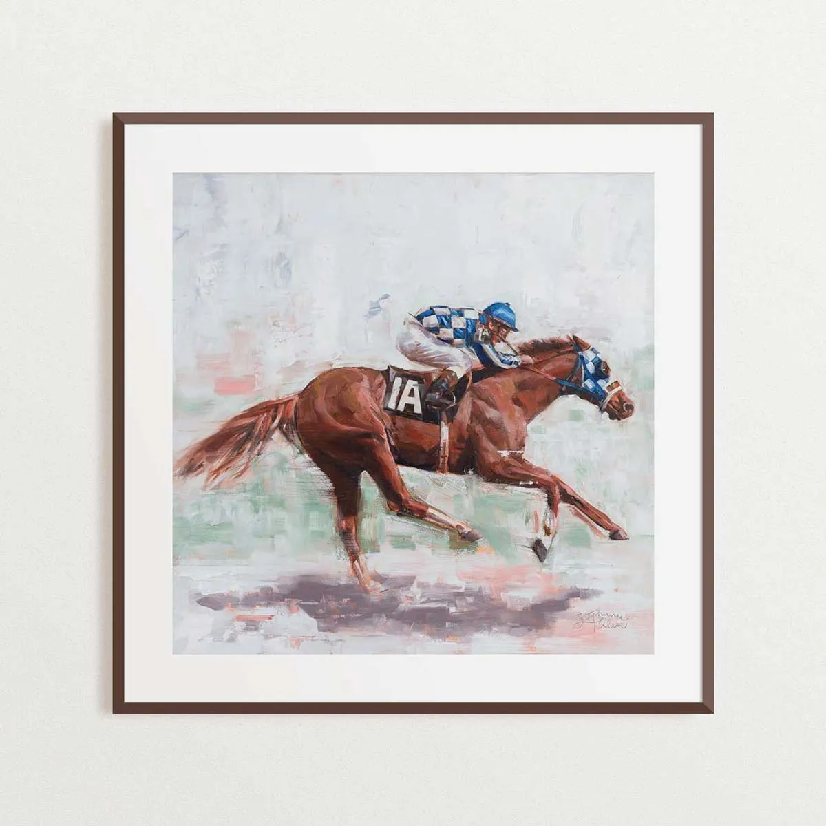 Stephanie Hilen Art Secretariat At The Derby 12x12 Print