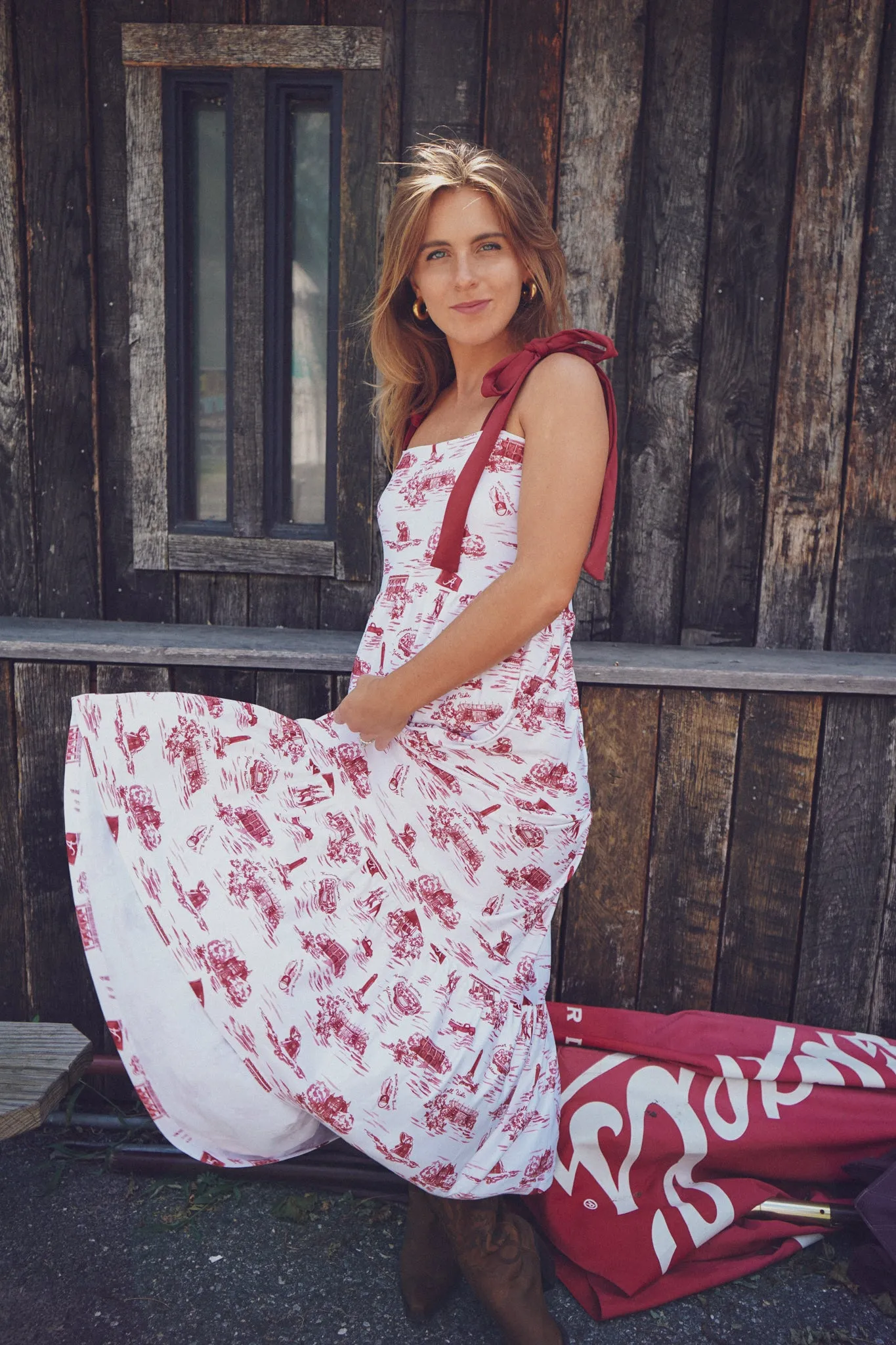 Tailgate Collection Sage Dress - Alabama Gameday Toile