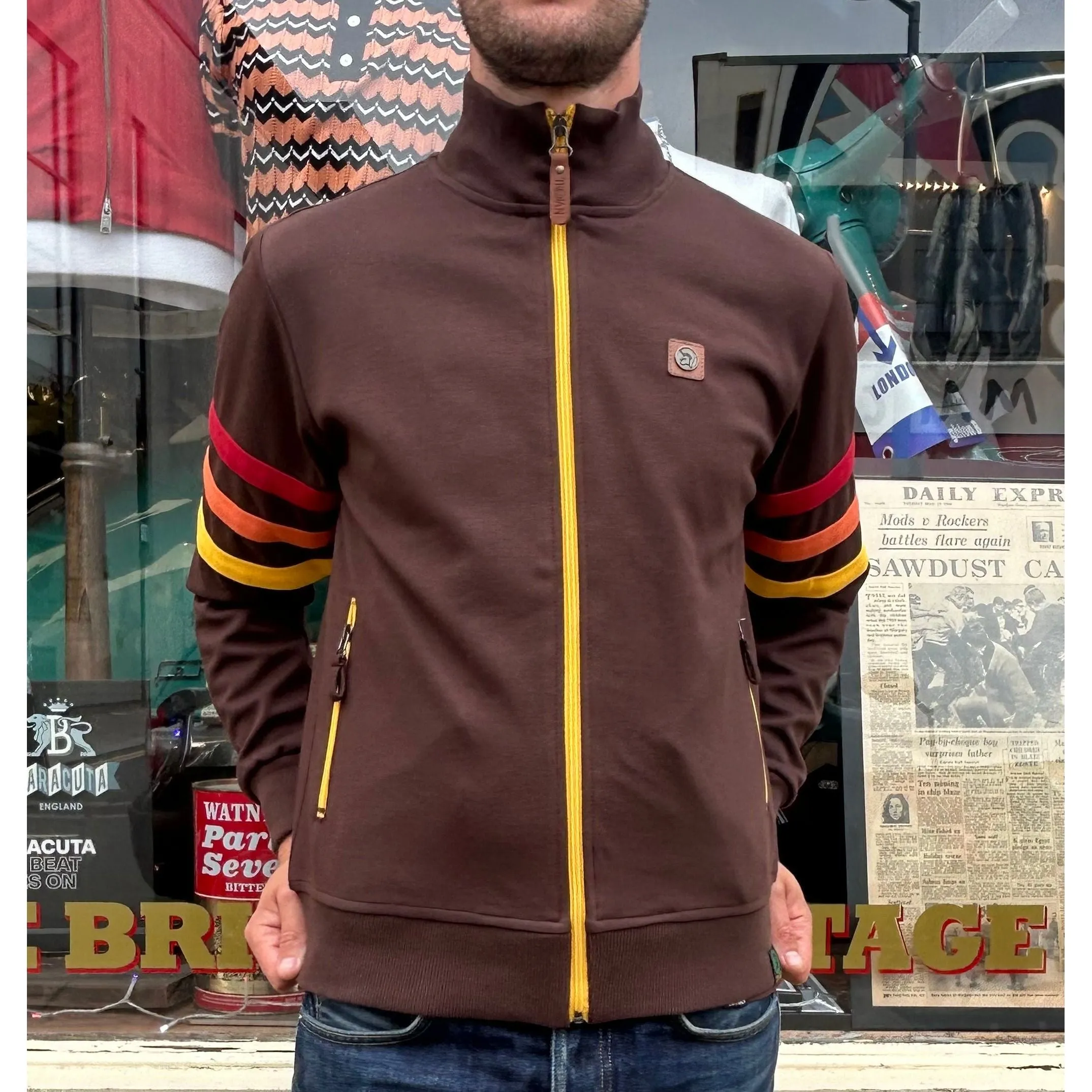 Trojan Records - TR/8903 - Stripe Sleeve Chocolate - Track Top