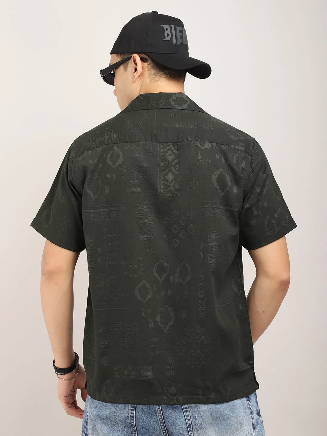 Unique Vision Olive Half Sleeve Shirt