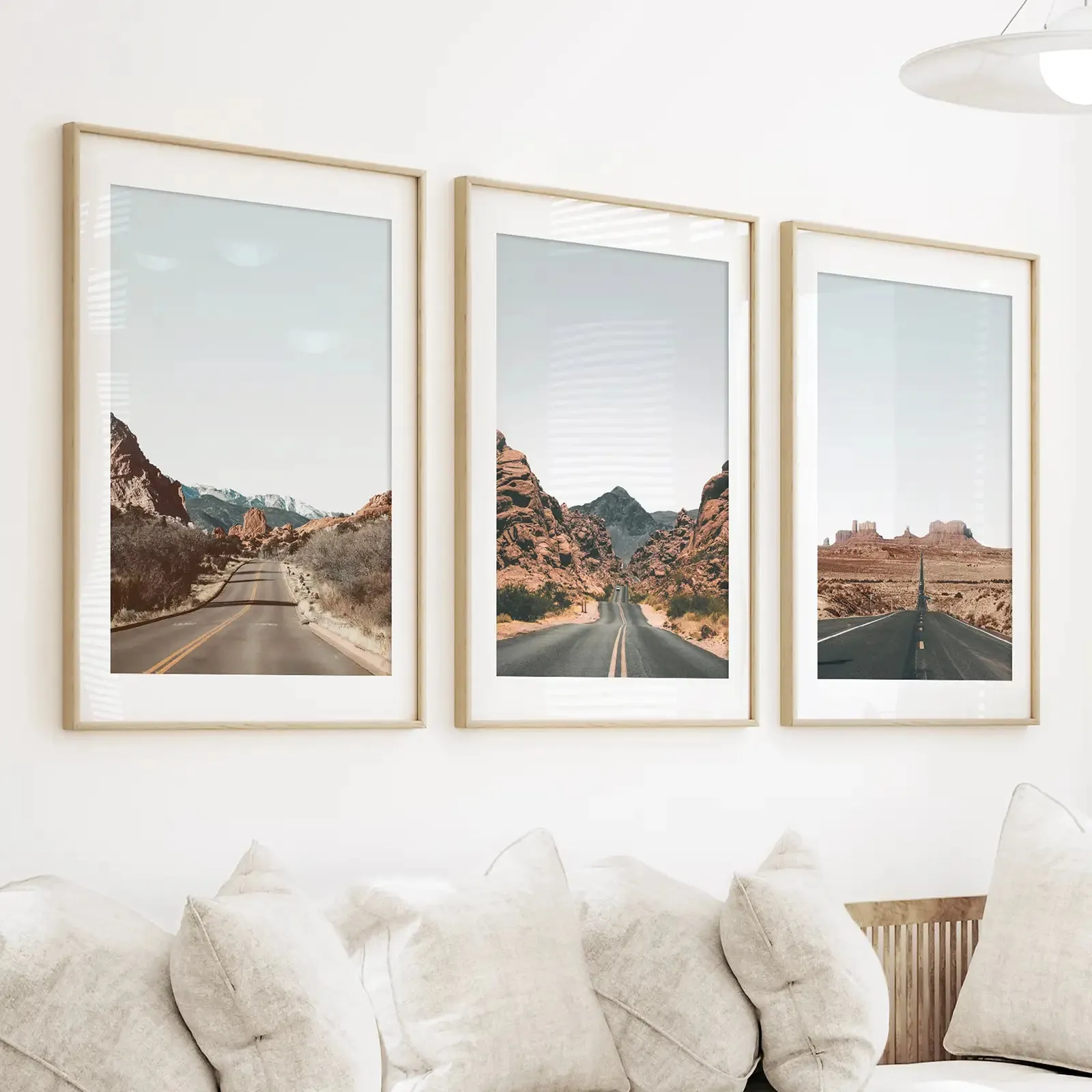 USA Travel Wall Art Set. Roads of Utah, Nevada, Colorado