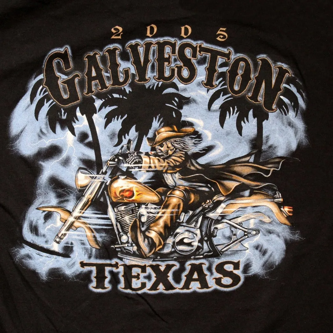 Vintage '05 Galveston Texas Ghost Biker Tee (L)