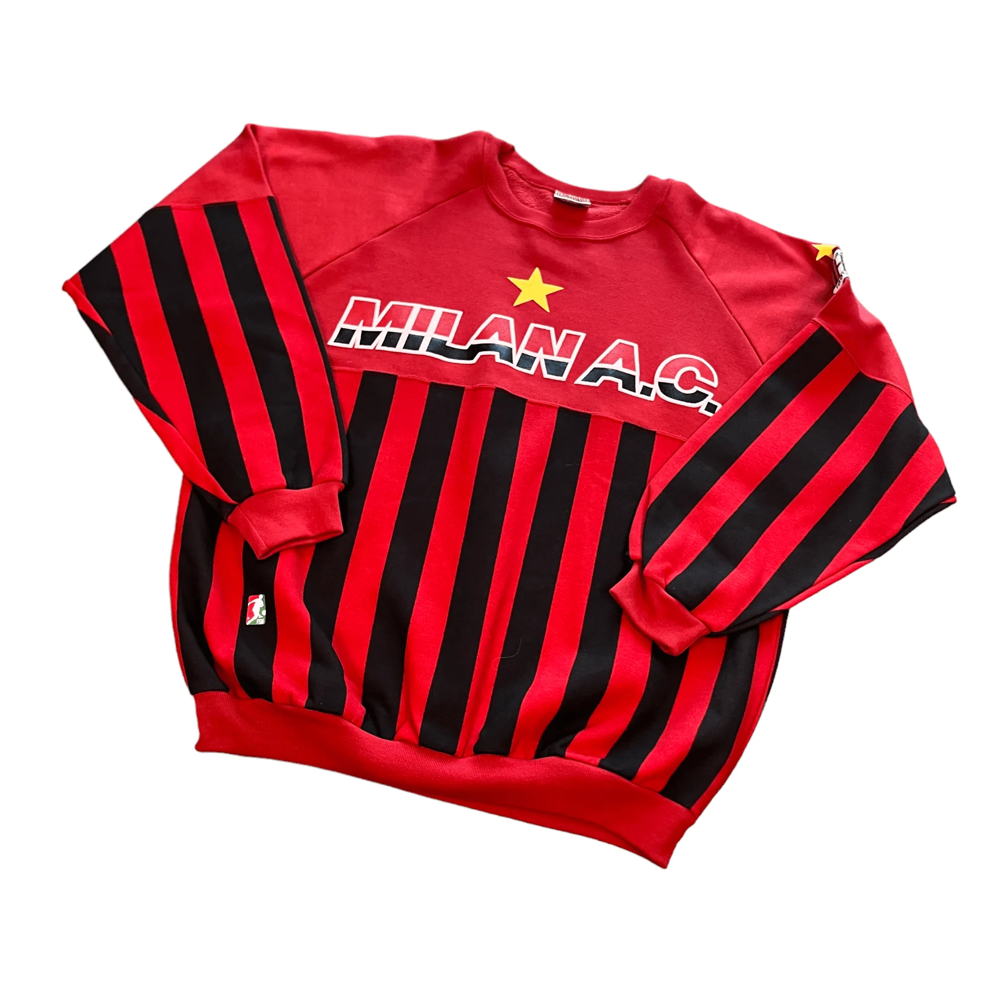 Vintage 90s Red   Black AC Milan Sweatshirt - Large