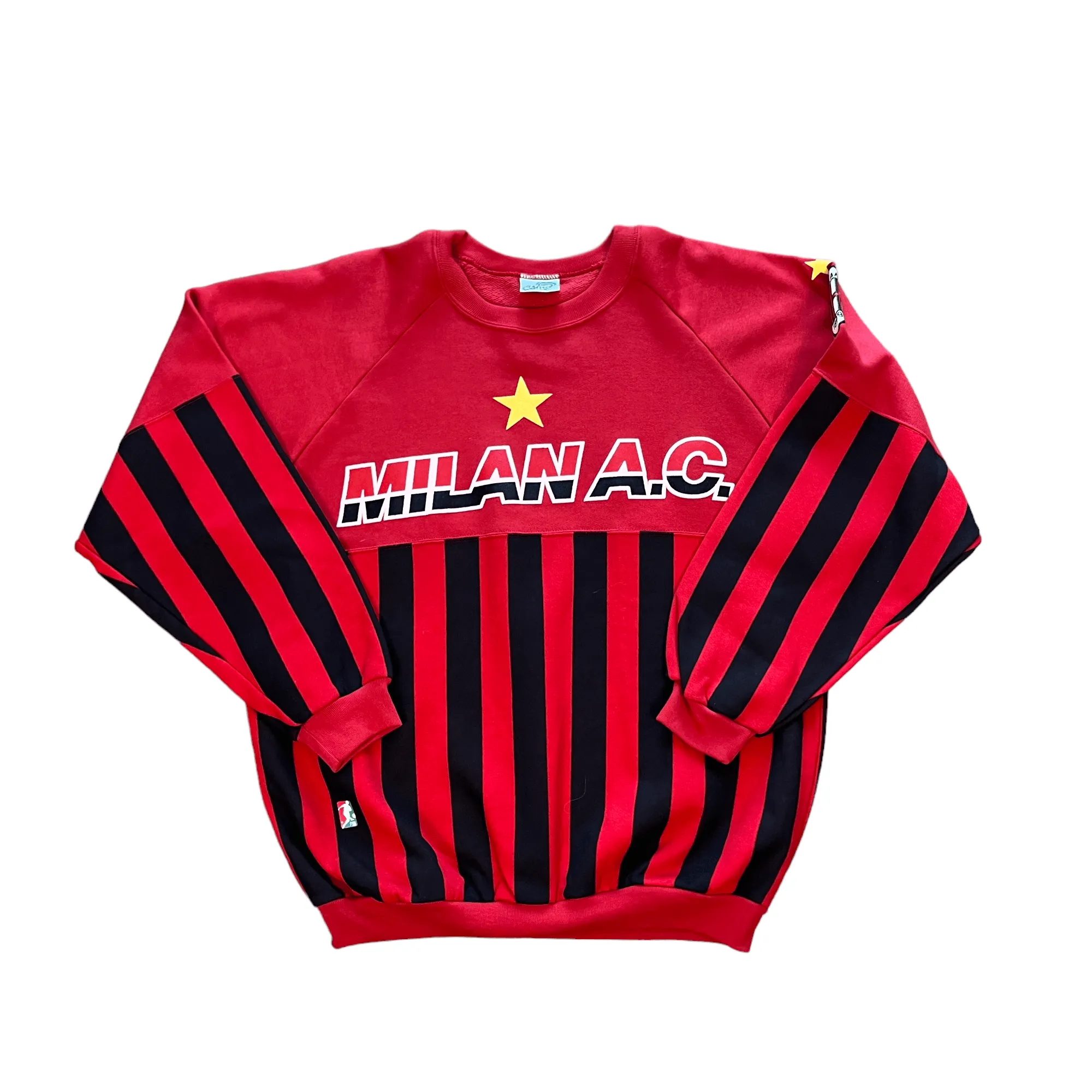 Vintage 90s Red   Black AC Milan Sweatshirt - Large